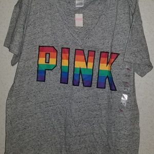 Victoria's Secret Rainbow Campus Tee